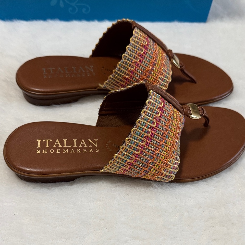 Italian Shoemakers Women's Woven Multicolor Sandals - Picture 2 of 3